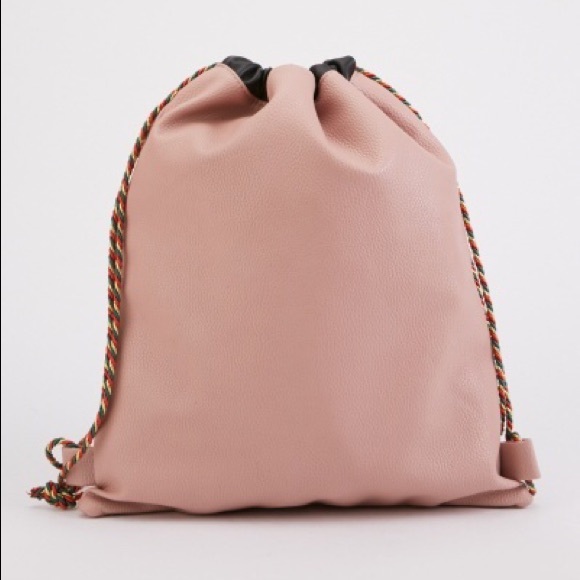 Drawstring Rope Backpacks/ Pleather - Picture 3 of 5